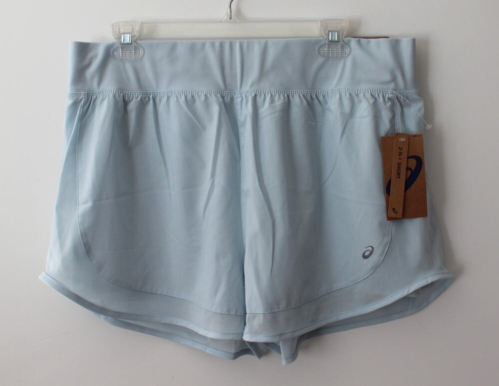 Asics Womens 2 in 1 Short Aqua Size XL NWT